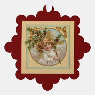 Vintage Engel Papier Ornament Karte
