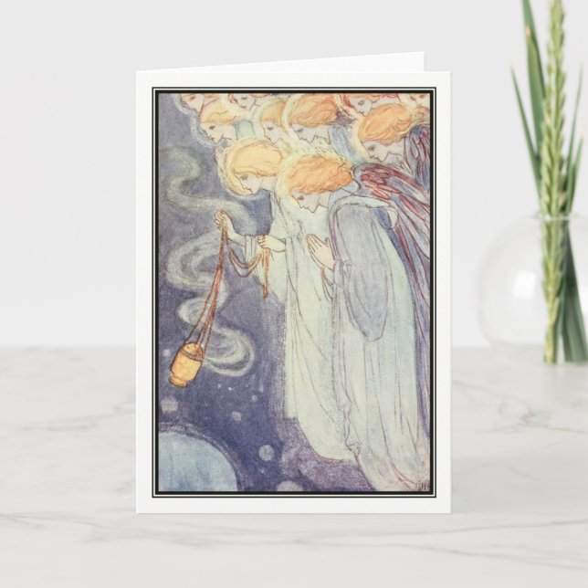 Vintage Engel von Florence Harrison Karte (Vorderseite)