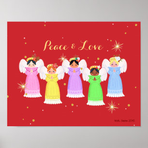 Vintage Engel Weihnachten Kunstdrucke Poster