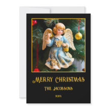 Vintage-Engel-Weihnachtsfotokarte