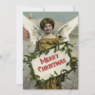 Vintage Engel Weihnachtskarte Feiertagskarte
