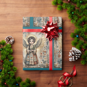 Vintage-Engel-Weihnachtspapier Geschenkpapier
