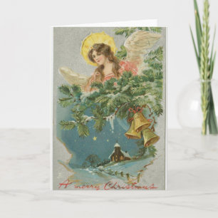 Vintage Engelglocken Weihnachtsgrüße Feiertagskarte
