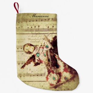 Vintage-Engels-Schmuck auf Musik Kleiner Weihnachtsstrumpf
