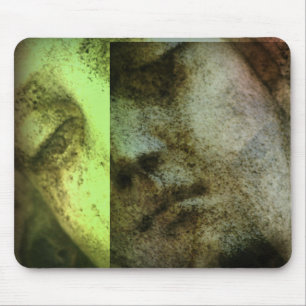 Vintage Engelsstatuen Gesicht Grunge Mauspad