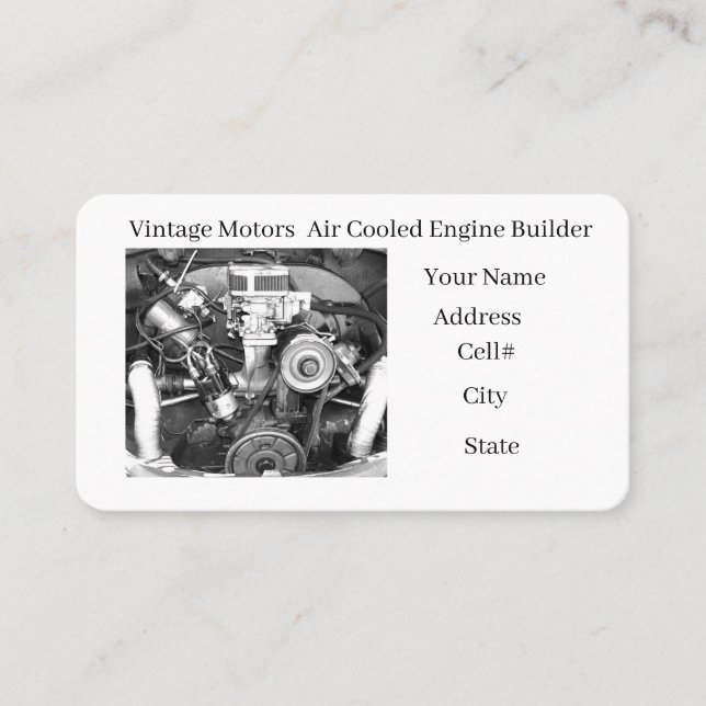 Vintage Engine Builder Business Card Visitenkarte (Vorderseite)