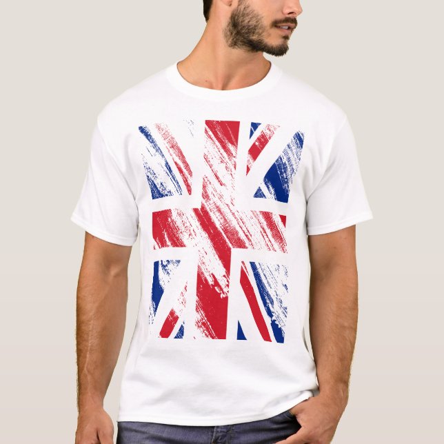 Vintage England-Flagge T-Shirt (Vorderseite)