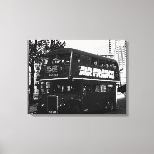 Vintage-England London Doppeldeckerbus Leinwanddruck