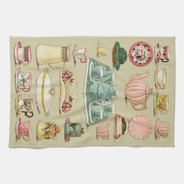 Vintage englische China-Tee-Service-Küche Geschirrtuch