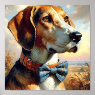 Vintage englische Foxhound-Malerei Poster