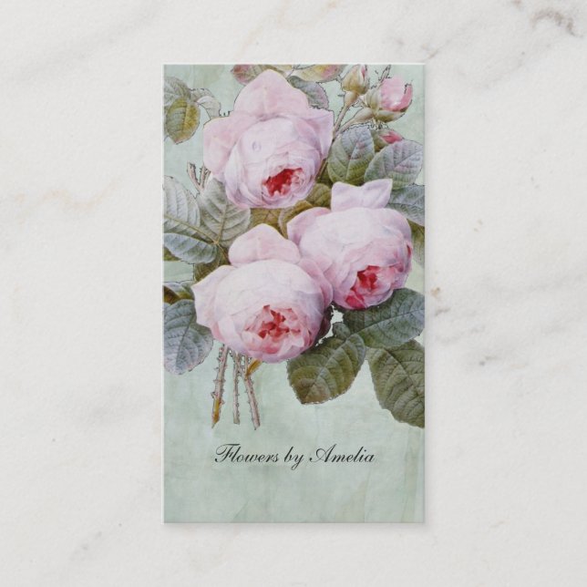 Vintage Englische Rose Garden Botanischer Garten Visitenkarte (Vorderseite)