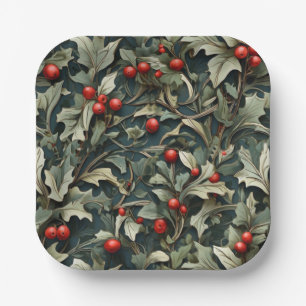 Vintage englische Stechpalmenbeere botanisch Pappteller