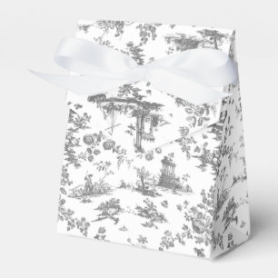 Vintage englisches Blumendesign Toile de Jouy-Grau Geschenkschachtel
