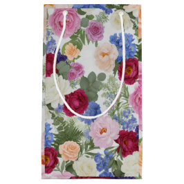 Vintage English Garden Peony and Rose Floral Kleine Geschenktüte