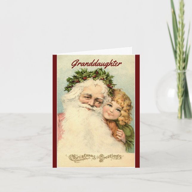 Vintage Enkelin und Weihnachtskarte Feiertagskarte (Vorderseite)