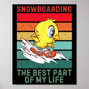 Vintage Ente der beste Teil meines Lebens Snowboar Poster