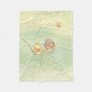 Vintage-Enten-Babodecke  Fleecedecke