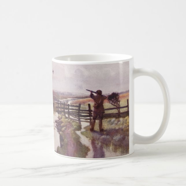 Vintage-Entenjagd-Gewehr-Hundefreund-Coffee-Mug Kaffeetasse (Rechts)