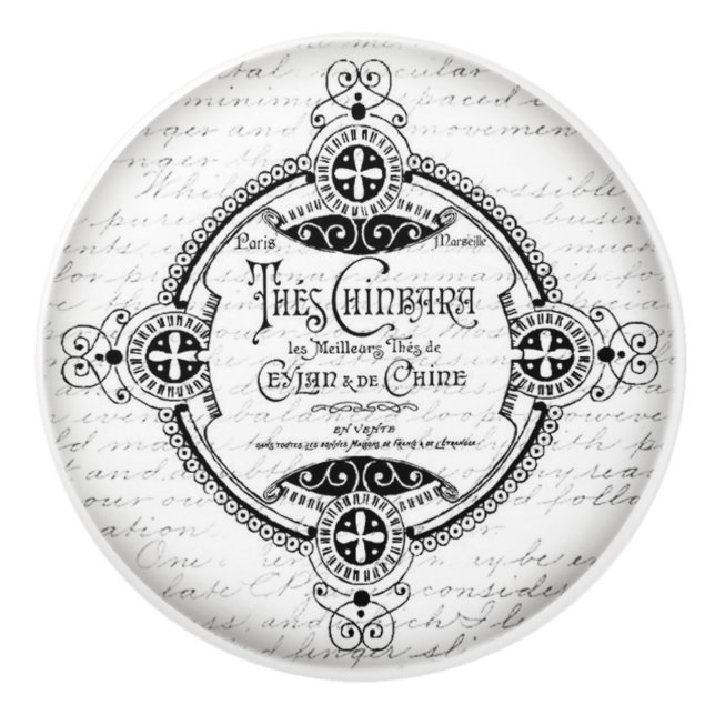 Vintage Entwurfstüren oder Schubladenanschlüsse Keramikknauf (Vorderseite)