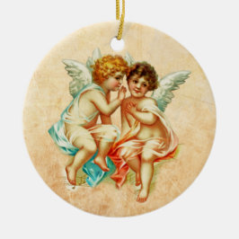 Vintage Ephemera Angel Cherubs Illustration Keramik Ornament