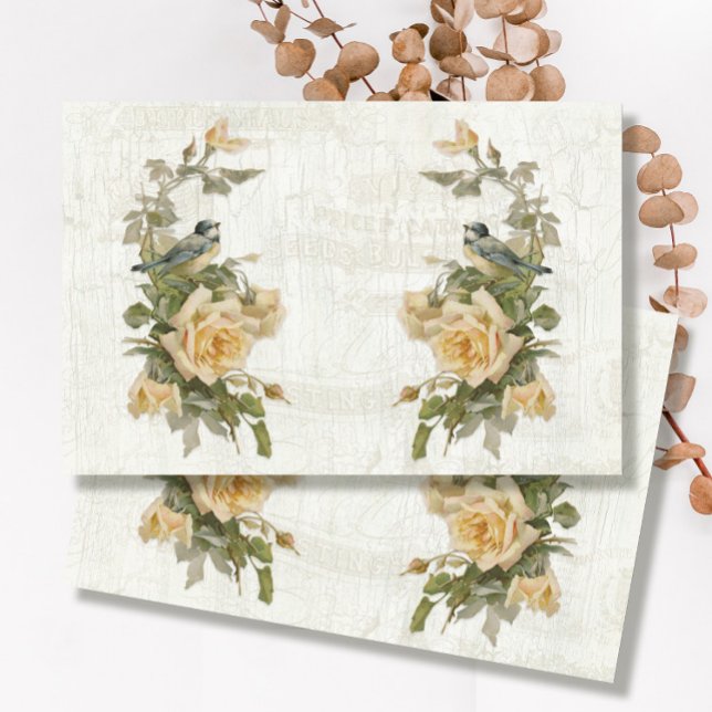 Vintage Ephemera Bird-Dekoupage Seidenpapier (Von Creator hochgeladen)