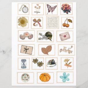 Vintage Ephemera Briefmarke Stickers