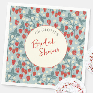 Vintage-Erdbeer-Brautjunggesellinnenabschied Serviette