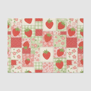 Vintage-Erdbeer-Picknick-Patchwork-Muster Seidenpapier