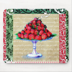 Vintage Erdbeercollage Mousepad