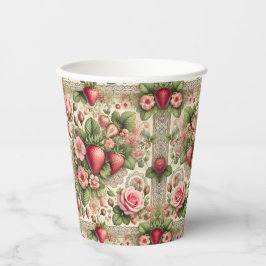 Vintage Erdbeere 1. Geburtstag Party Pappbecher