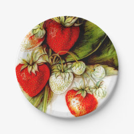 Vintage Erdbeere Pappteller