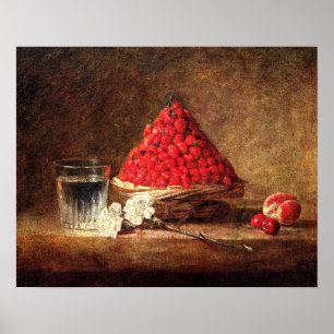 Vintage Erdbeeren - durch Chardin Poster