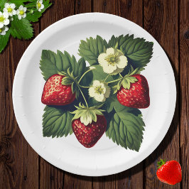 Vintage Erdbeeren Pappteller
