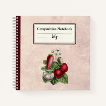 Vintage Erdbeeren Personalisiert Comp-Notebook