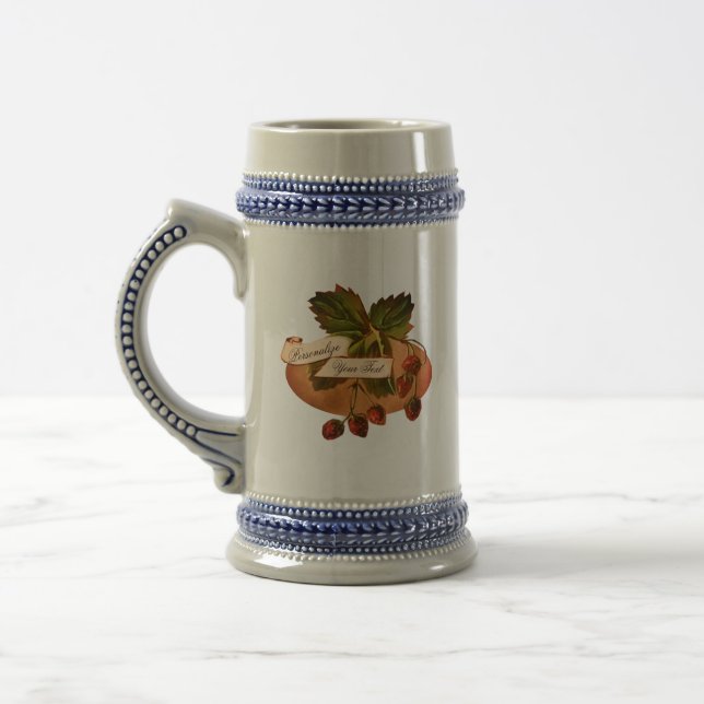 Vintage Erdbeeren Retro Frucht Alte Schule Bierglas (Links)