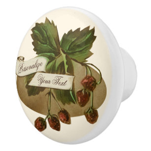 Vintage Erdbeeren Retro Frucht Alte Schule Keramikknauf