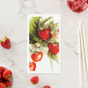 Vintage Erdbeeren Serviette
