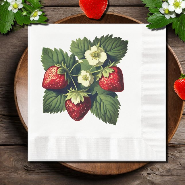 Vintage Erdbeeren Serviette (Von Creator hochgeladen)