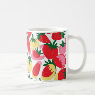 Vintage Erdbeerfelder Tasse - Weich rosa und rot