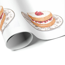 Vintage Erdbeerkuchen Geschenkpapier