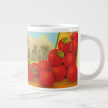 Vintage Erdbeerlandschaft Crate Art Jumbo Tasse