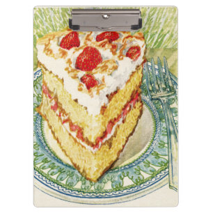 Vintage Erdbeerschicht-Kuchenablage Klemmbrett