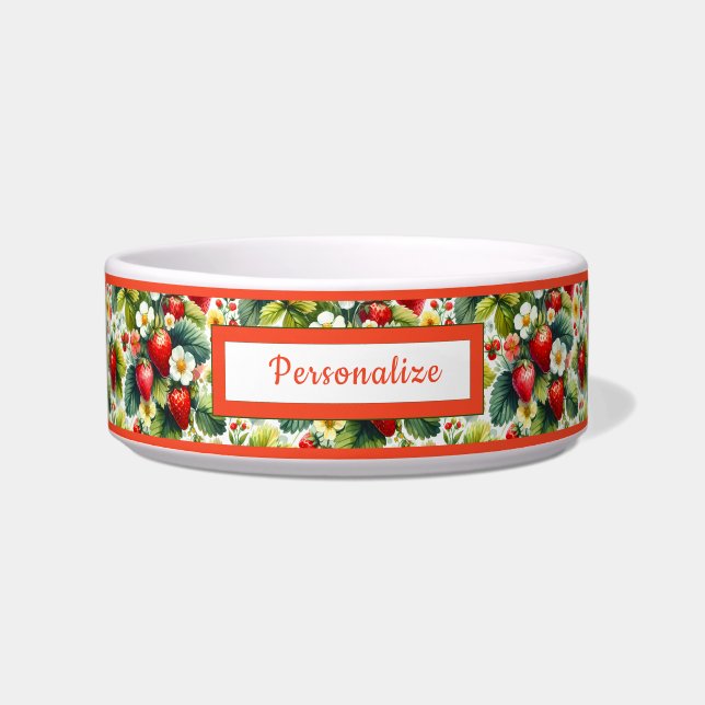 Vintage-Erdbeerstück-Daisy-Blumendesign Napf (Vorderseite)