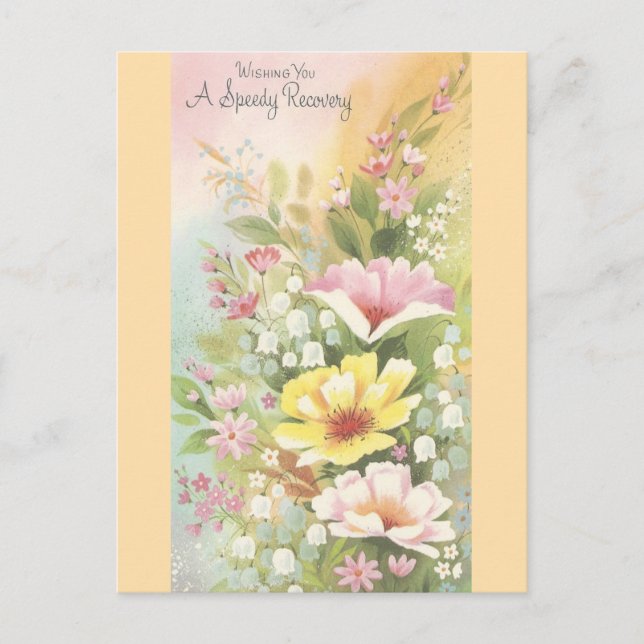 Vintage Erholung mit Blume Postkarte (Vorderseite)
