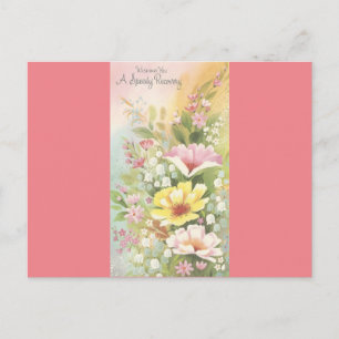 Vintage-Erholung mit Blumen Postkarte