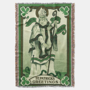 Vintage - Erin Go Bragh - St. Patricks Grüße Decke