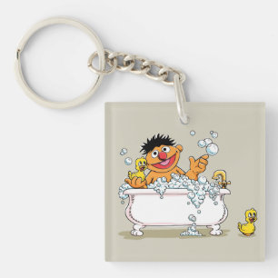 Vintage Ernie in der Badewanne Schlüsselanhänger