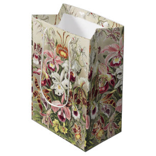 Vintage Ernst Haeckel Orchideen Botanischer Druck Mittlere Geschenktüte