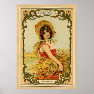 Vintage Ernte Mädchen Poster