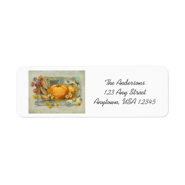 Vintage Erntedank Pumpkins, Obst und Blume (Vorne)